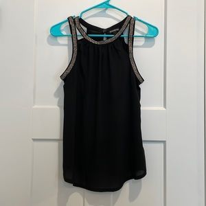 Express black top with silver beading